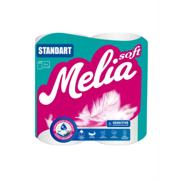 Туалетная бумага Melia Soft Стандарт, двухслойная, 4 шт/уп