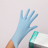 Перчатки Med Market нитриловые смотровые н/о ГОЛУБЫЕ 50 ПАР